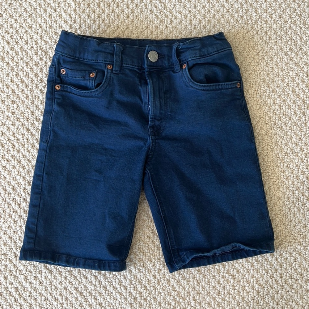 Zara boys navy garment dyed denim shorts. Size 9.